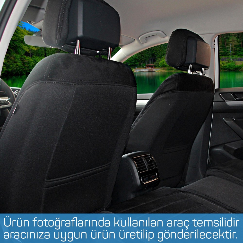 Volkswagen Passat B8 2015-2023 Comfortline Özel Dikim Oto Koltuk Kılıfı, Taytüyü Siyah / Siyah