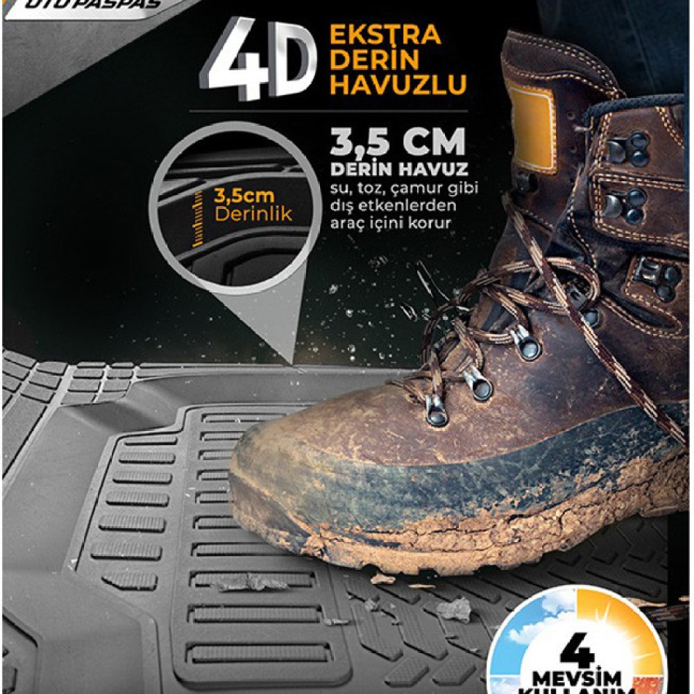Minderland Pro, Her Araca Uyumlu Oto Paspas Seti, 5 Parça