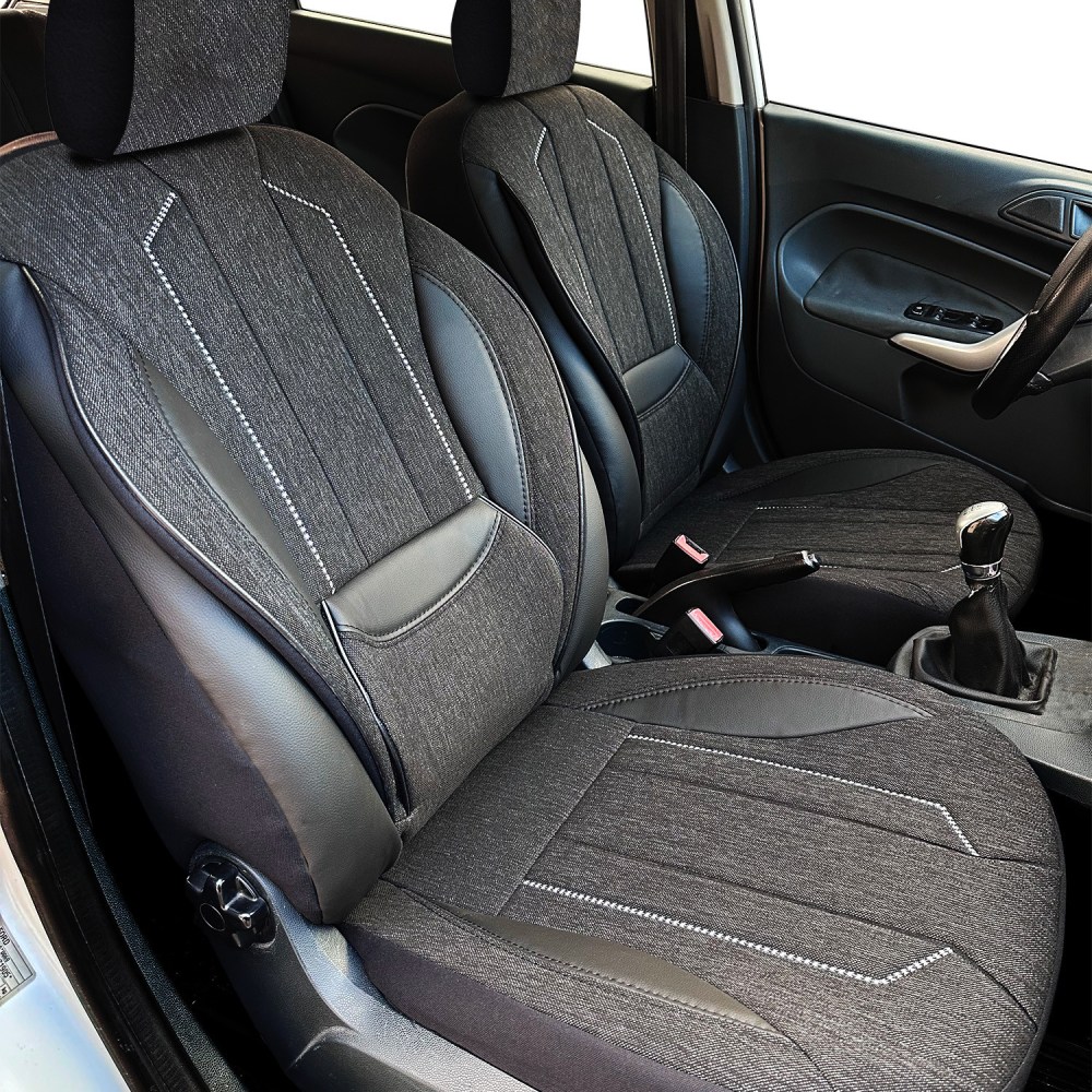 Axiom Comfort Serisi, Her Araca Uyumlu Oto Koltuk Kılıfı, Tam Set, Keten-Deri