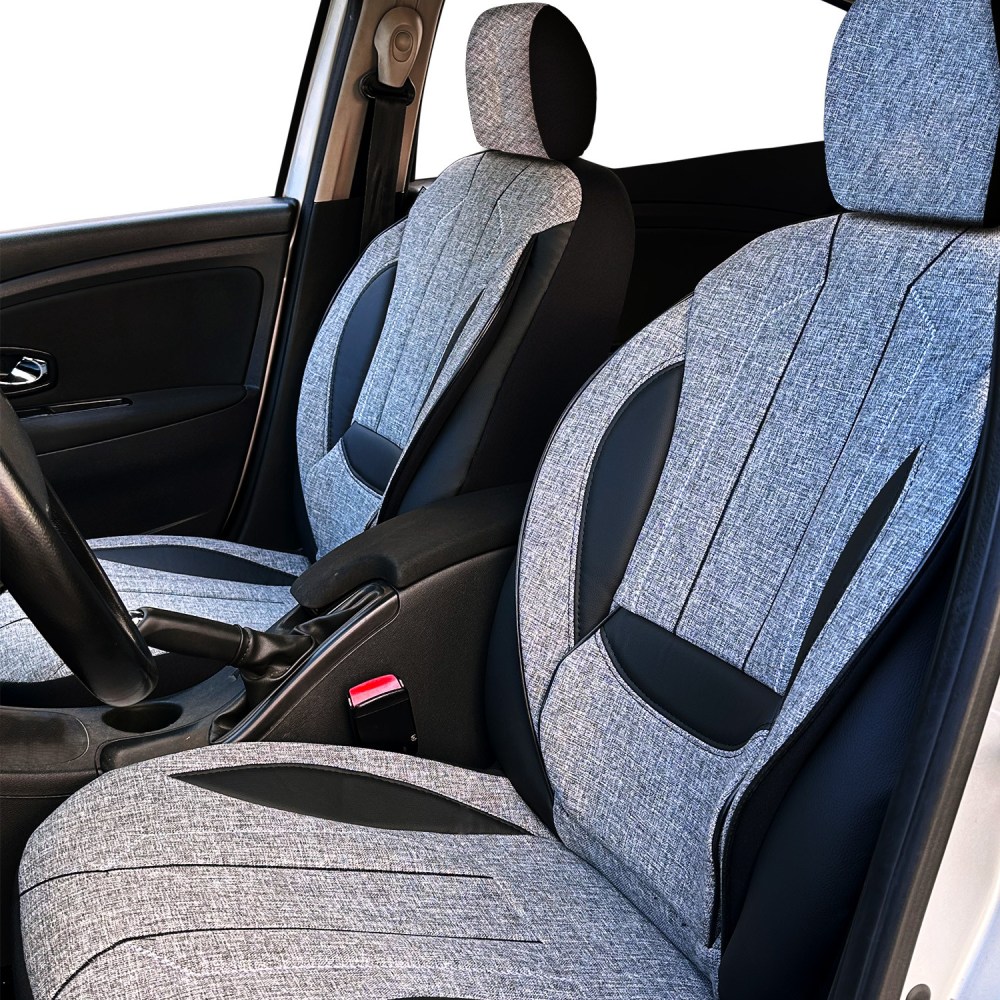Axiom Comfort Serisi, Her Araca Uyumlu Oto Koltuk Kılıfı, Tam Set, Keten-Deri