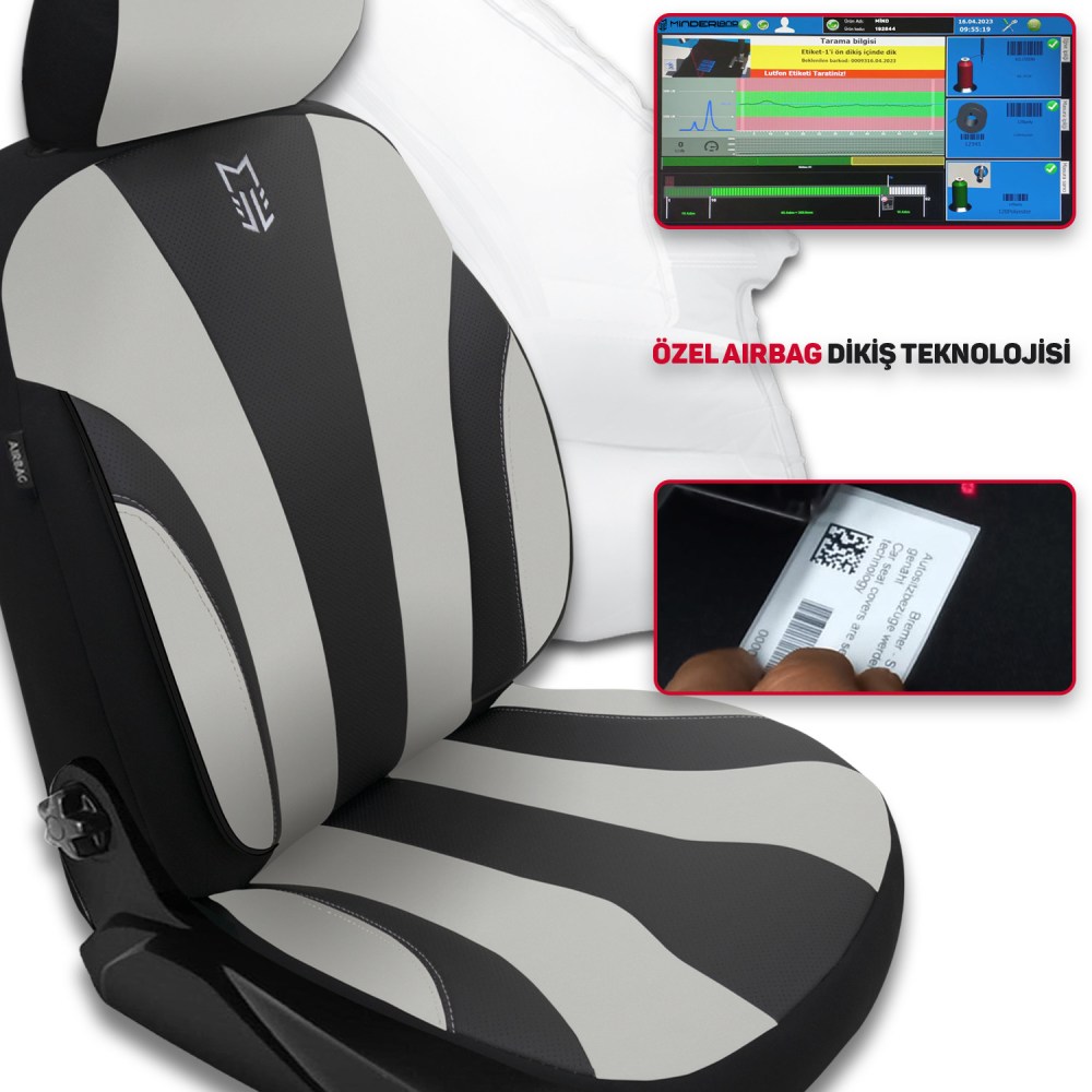 Medusa Serisi, Her Araca Uyumlu Oto Koltuk Kılıfı, Tam Set, Taytüyü/Keten-Deri