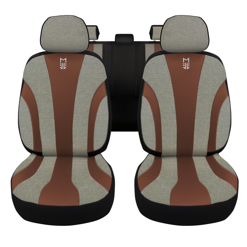 Medusa Serisi, Her Araca Uyumlu Oto Koltuk Kılıfı, Tam Set, Taytüyü/Keten-Deri