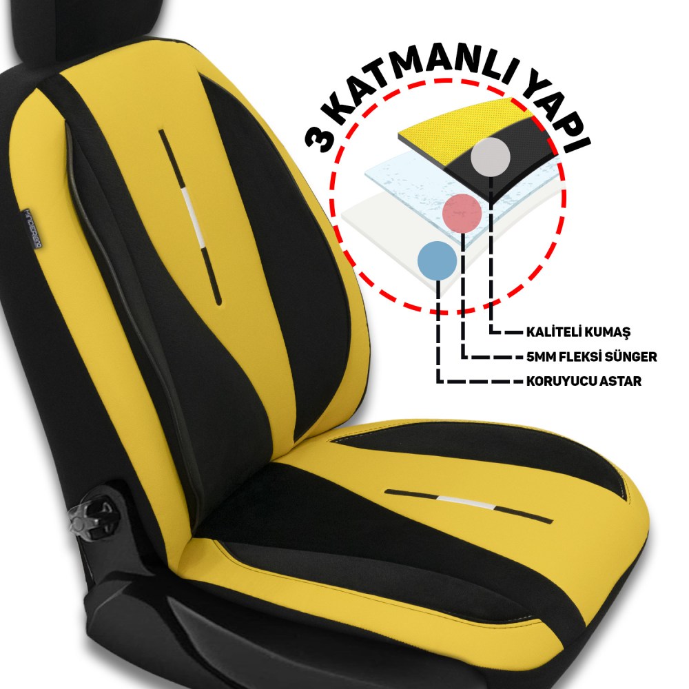 Elysia Serisi, Her Araca Uyumlu Oto Koltuk Kılıfı, Tam Set, Taytüyü-Deri