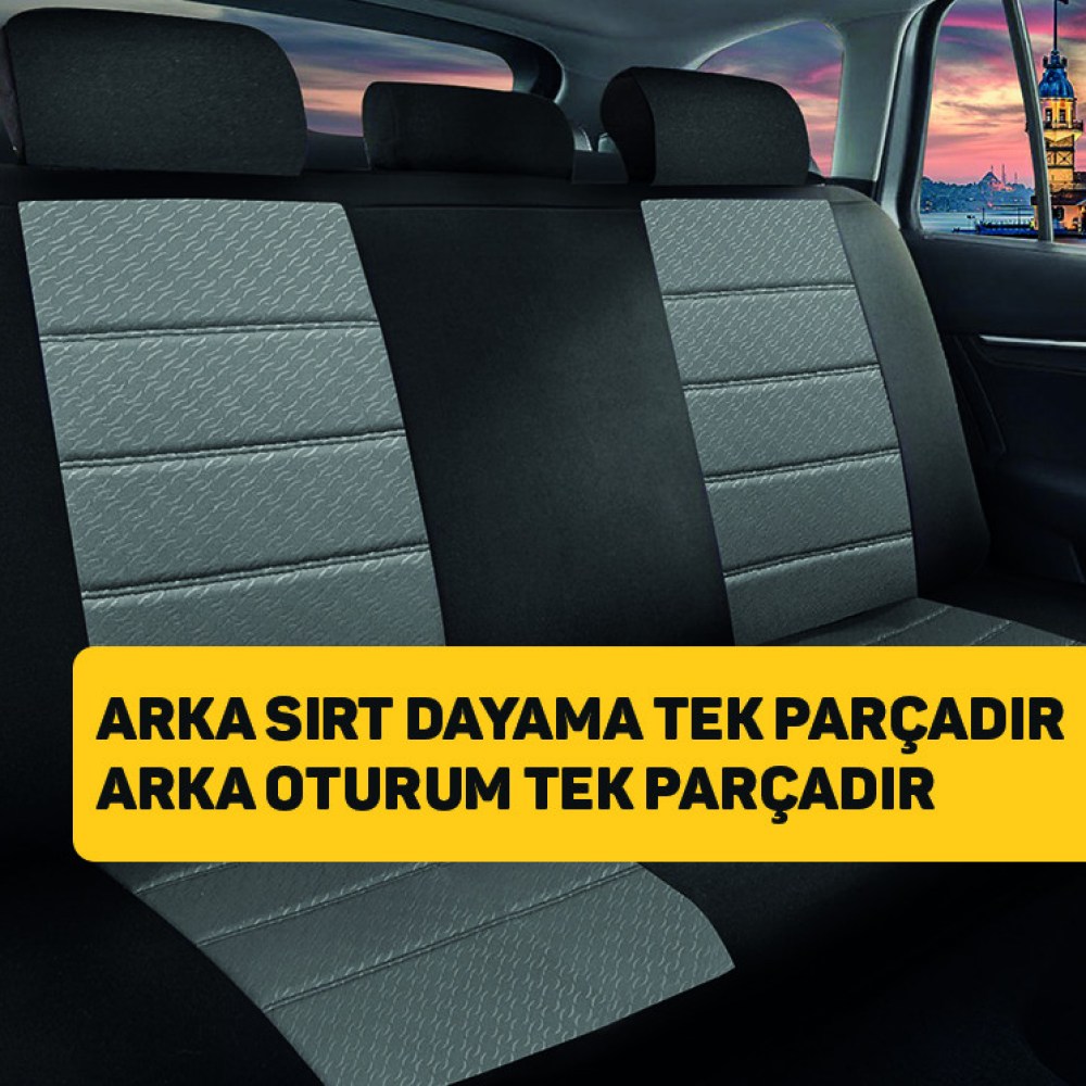 K1 Serisi, Her Araca Uyumlu Oto Koltuk Kılıfı, Tam Set, Gofraj