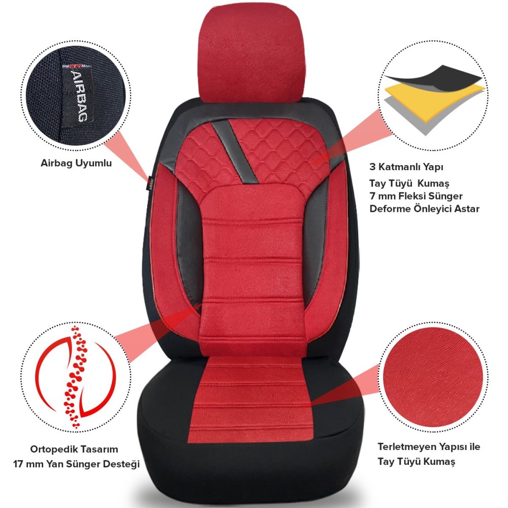 K2 Serisi, Her Araca Uyumlu Oto Koltuk Kılıfı, Tam Set, Taytüyü