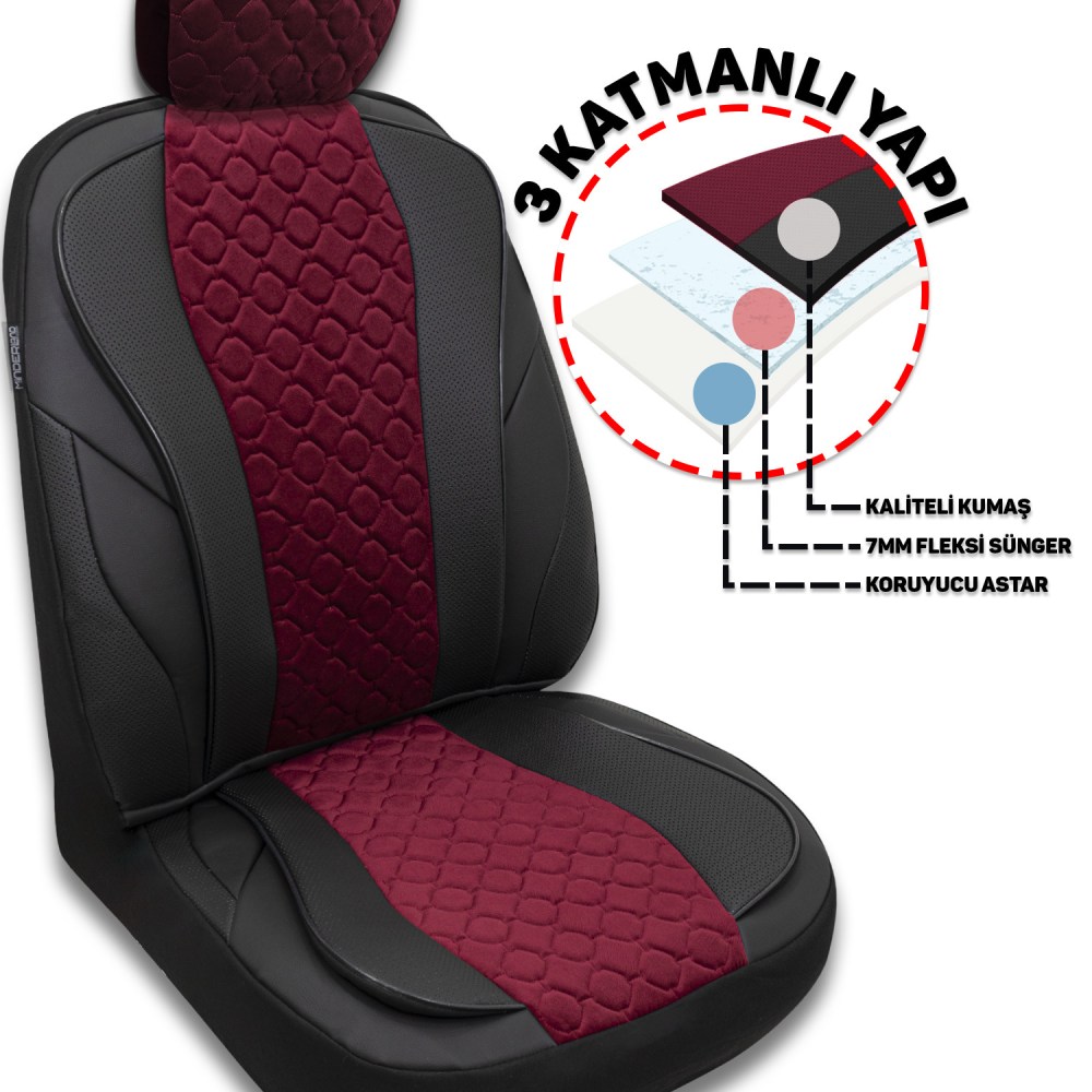 VIP Serisi, Her Araca Uyumlu Oto Koltuk Kılıfı, Tam Set, Taytüyü-Deri