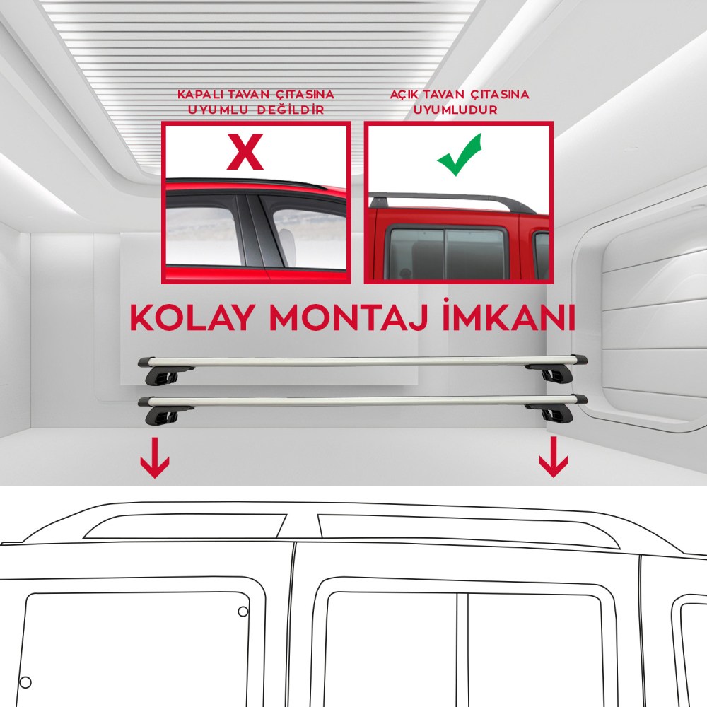 Pandami Her Araca Uyumlu Ara Atkı, 120cm/135cm/145cm