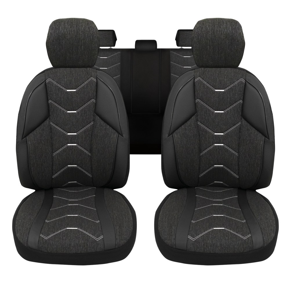 Verita Elegance Serisi, Her Araca Uyumlu Oto Koltuk Kılıfı, Tam Set, Keten-Deri