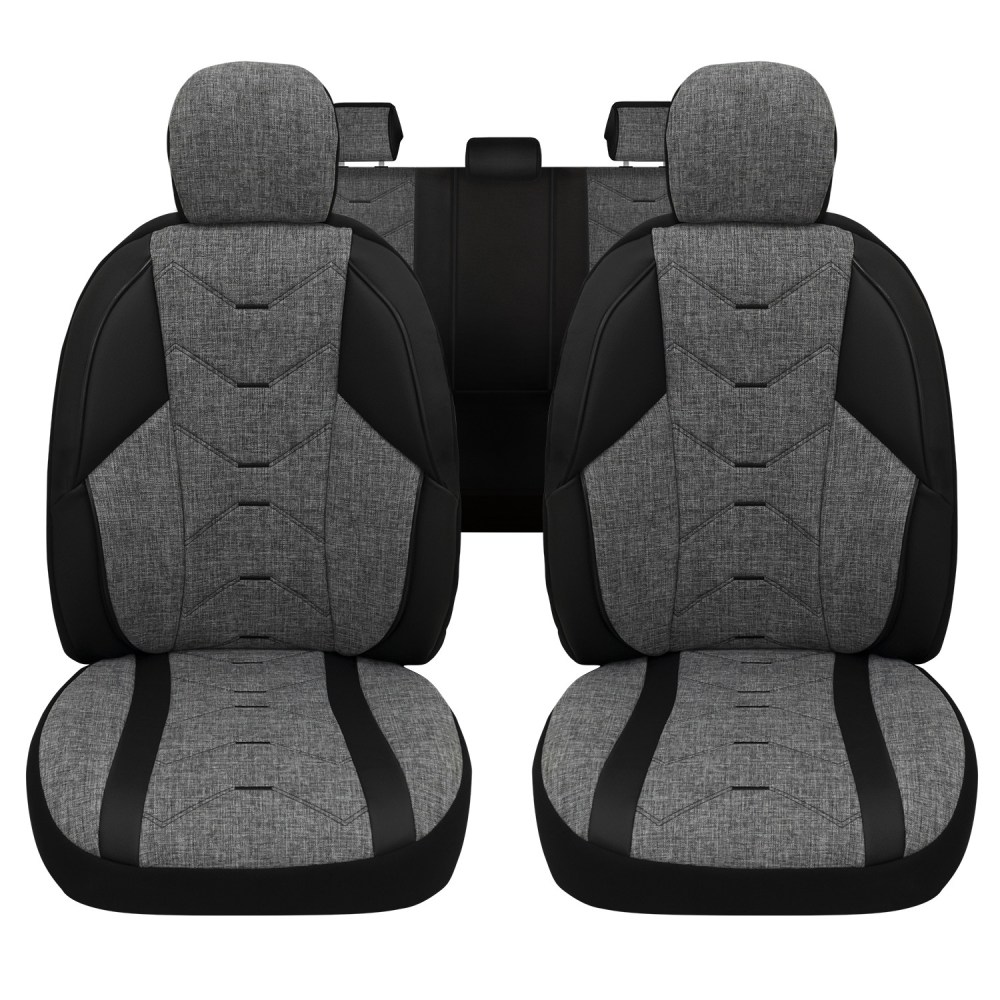 Verita Elegance Serisi, Her Araca Uyumlu Oto Koltuk Kılıfı, Tam Set, Keten-Deri