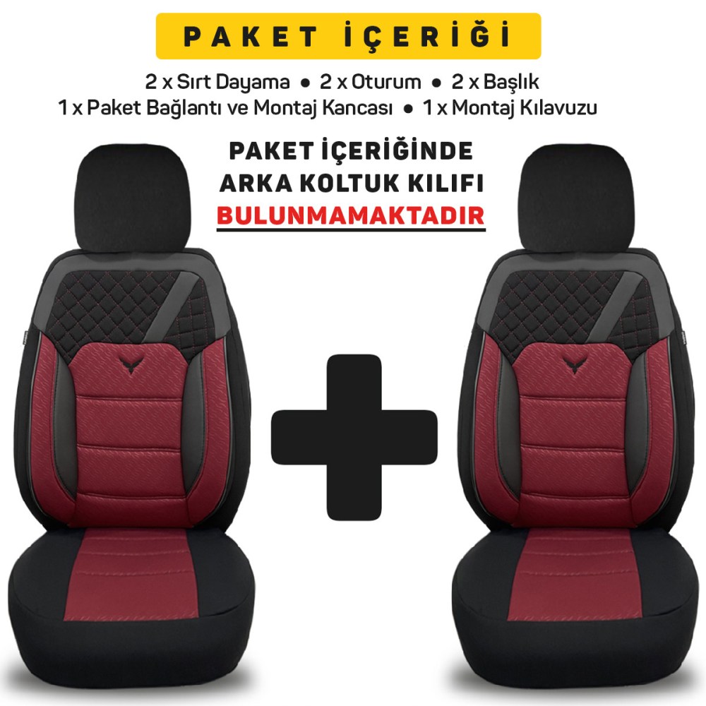 K1 1+1 Serisi, Her Araca Uyumlu Oto Koltuk Kılıfı, 1+1 Set, Gofraj