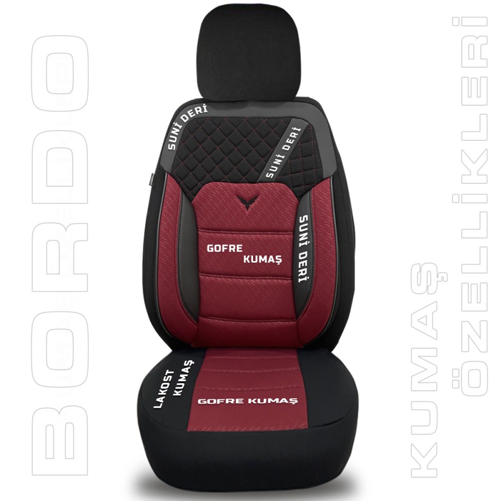 K1 1+1 Serisi, Her Araca Uyumlu Oto Koltuk Kılıfı, 1+1 Set, Gofraj