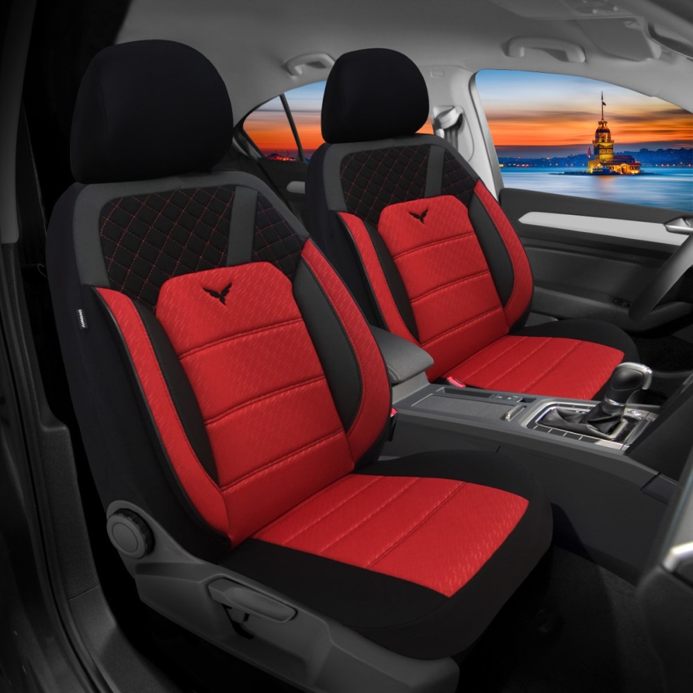 K1 1+1 Serisi, Her Araca Uyumlu Oto Koltuk Kılıfı, 1+1 Set, Gofraj