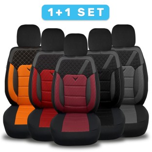 K1 1+1 Serisi, Her Araca Uyumlu Oto Koltuk Kılıfı, 1+1 Set, Gofraj