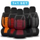 K1 1+1 Serisi, Her Araca Uyumlu Oto Koltuk Kılıfı, 1+1 Set, Gofraj