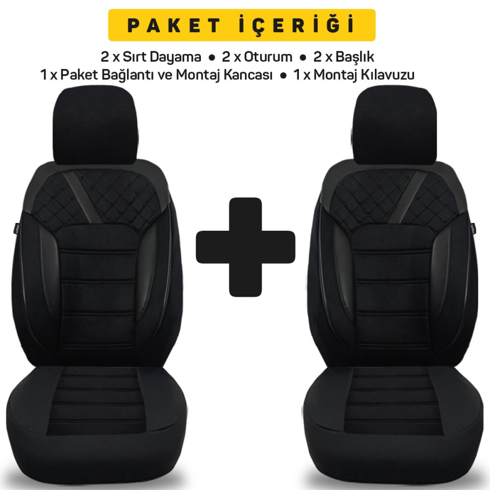 K2 1+1 Serisi, Her Araca Uyumlu Oto Koltuk Kılıfı, 1+1 Set, Taytüyü