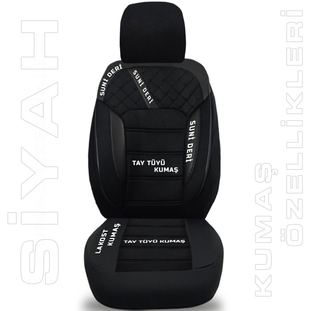 K2 1+1 Serisi, Her Araca Uyumlu Oto Koltuk Kılıfı, 1+1 Set, Taytüyü