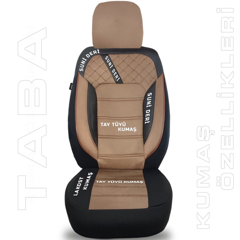 K2 1+1 Serisi, Her Araca Uyumlu Oto Koltuk Kılıfı, 1+1 Set, Taytüyü