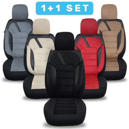 K2 1+1 Serisi, Her Araca Uyumlu Oto Koltuk Kılıfı, 1+1 Set, Taytüyü