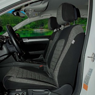 Skoda Super B Prestige 2016+ Özel Dikim Siyah Keten Koltuk Kılıfı