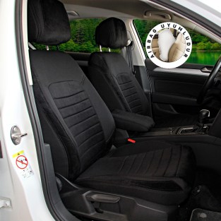 Skoda Super B Prestige 2016+ Özel Dikim Siyah Keten Koltuk Kılıfı