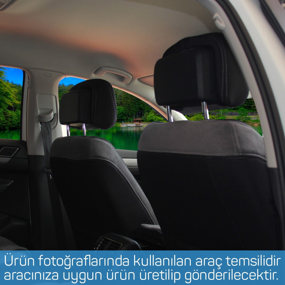 Volkswagen Caddy Trendline 2016 - 2021 Özel Dikim Koltuk Kılıfı / Tay Tüyü Gri, Siyah