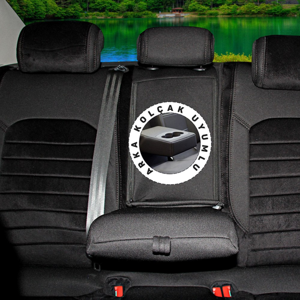 Volkswagen Passat B8 2015-2023 Comfortline Özel Dikim Oto Koltuk Kılıfı, Taytüyü Siyah / Siyah