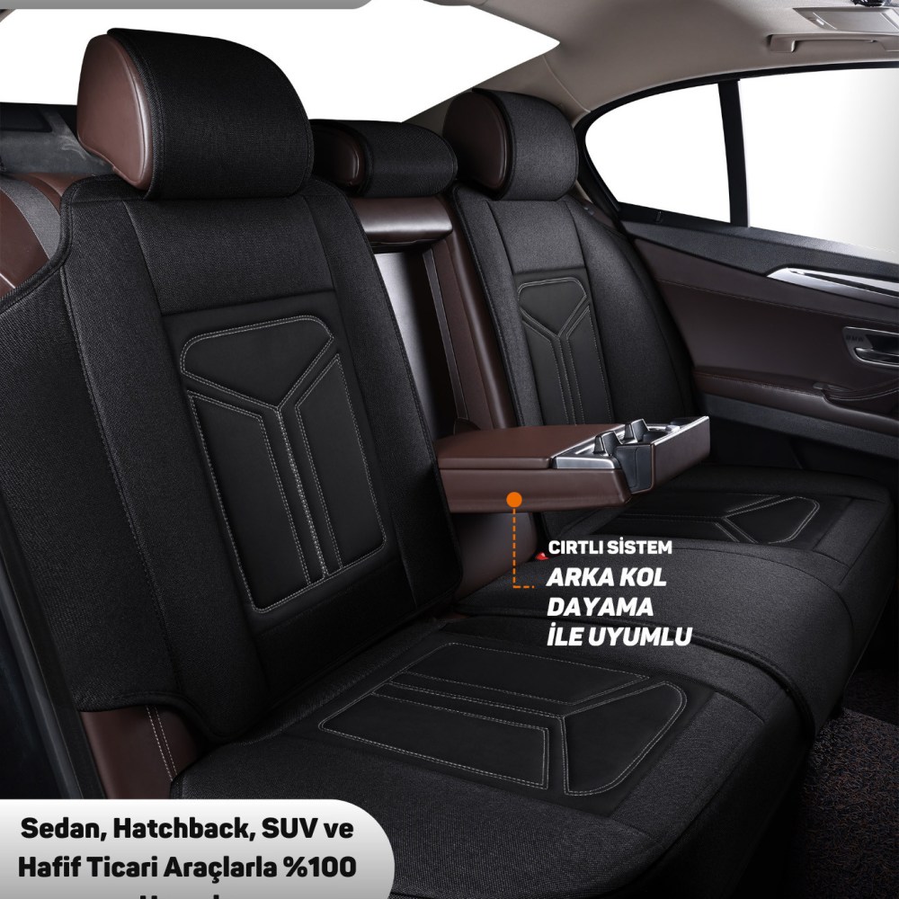 FS Serisi Her Araca Uyumlu Takmatik Oto Koltuk Kılıfı, Siyah