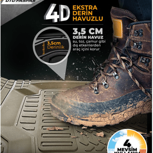 Havuzlu Paspas 4d Profesyonel Universal / Tam Set - Bej