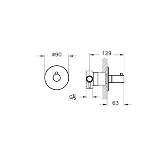 VitrA Origin Origin Ankastre 3 Yollu Yönlendirici Krom  A42624
