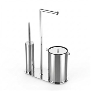 Kobos Nova Çöp Kovalı Yuvarlak Hareketli WC Set Parlak Krom KBW-907CR