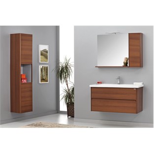 ORKA Düden Çekmeceli Banyo Dolabı Takımı Odeon Kızıl Ceviz 100 cm ORKA5002670