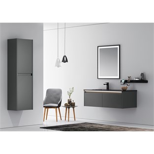 ORKA Lisbon Banyo Dolabı Takımı Mat Antrasit 110 cm ORKA5000399