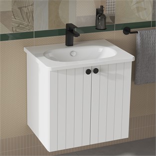 VitrA Root Groove Kapaklı Lavabo Dolabı 60 cm Mat Beyaz 69268