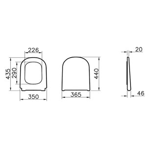 Vitra D-Light Klozet Kapağı Metal Menteşeli 123-003-009