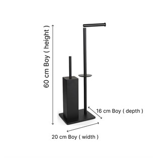 Kobos Hareketli WC Set Kare Mat Siyah KBW-871MB