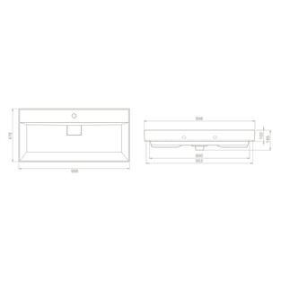 Cerastyle Sharp Etajerli Lavabo 100x48 cm