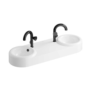 VitrA Liquid Çift Gözlü Lavabo 120x41 cm Beyaz 7313B403-0041