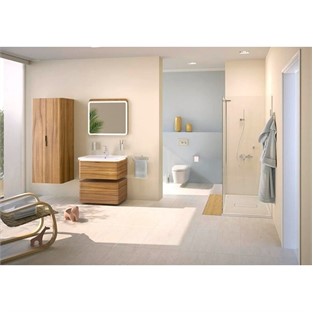 VitrA Nest Trendy Lavabo Dolabı 60 cm Tek Çekmeceli Hareli Doğal Ahşap 56135