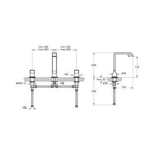 VitrA 3 Delikli Suit Lavabo Bataryası Krom A42784