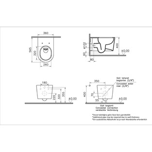 VitrA QuantumFlush Nest Asma Klozet Gizli Montajlı 57 cm 7870B403-0090
