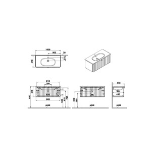 VitrA Root Groove Lavabo Dolabı 100 cm Mat Retro Yeşil 69400