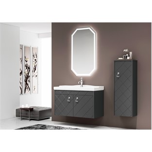 ORKA Dream Banyo Dolabı Takımı Parlak Antrasit 105 cm ORKA5000220
