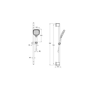 Artema Core Square Sürgülü El Duşu 3 Fonksiyonlu 120 mm Mat Siyah A4591736