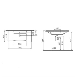 VitrA Form 300 Etajerli Lavabo 100 cm 5233B003-0001
