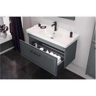 ORKA Design Banyo Dolabı Takımı Mat Antrasit 85 cm ORKA5000280