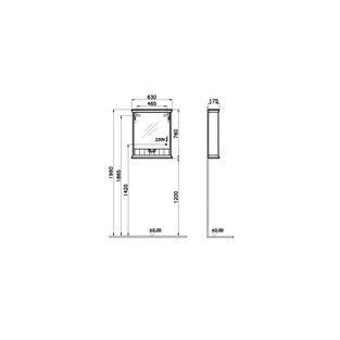 VitrA Valarte Dolaplı Ayna 65 cm Mat Beyaz Sağ 62228