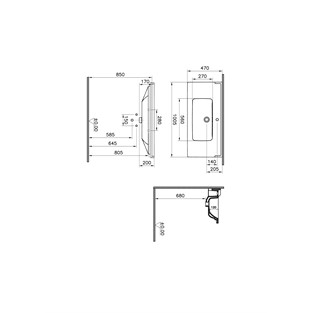 VitrA İntegra Classic Etajerli Lavabo 100 cm 7002B003-0001