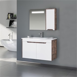 ORKA Lago Banyo Dolabı Takımı Parlak Beyaz 85 cm ORKA5002442