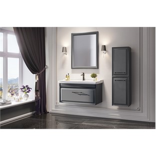 ORKA Design Banyo Dolabı Takımı Mat Antrasit 105 cm ORKA5000286