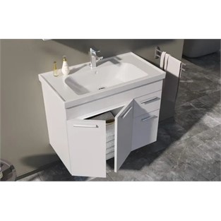 ORKA Enez Banyo Dolabı Takımı Beyaz 80 cm ORKA5000299